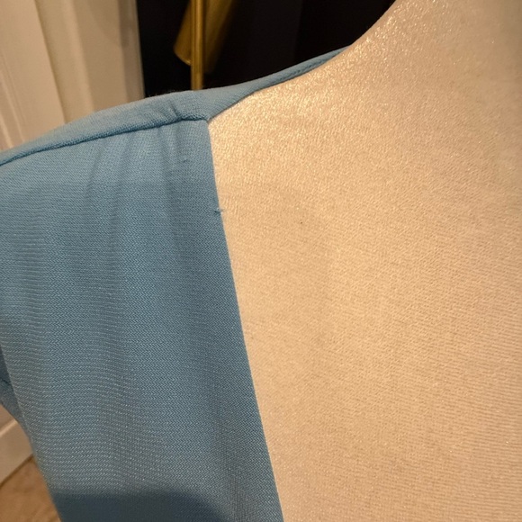 Ice Silk Blue Women's Dress ruffle sleeve dress. Size medium. - Picture 3 of 8